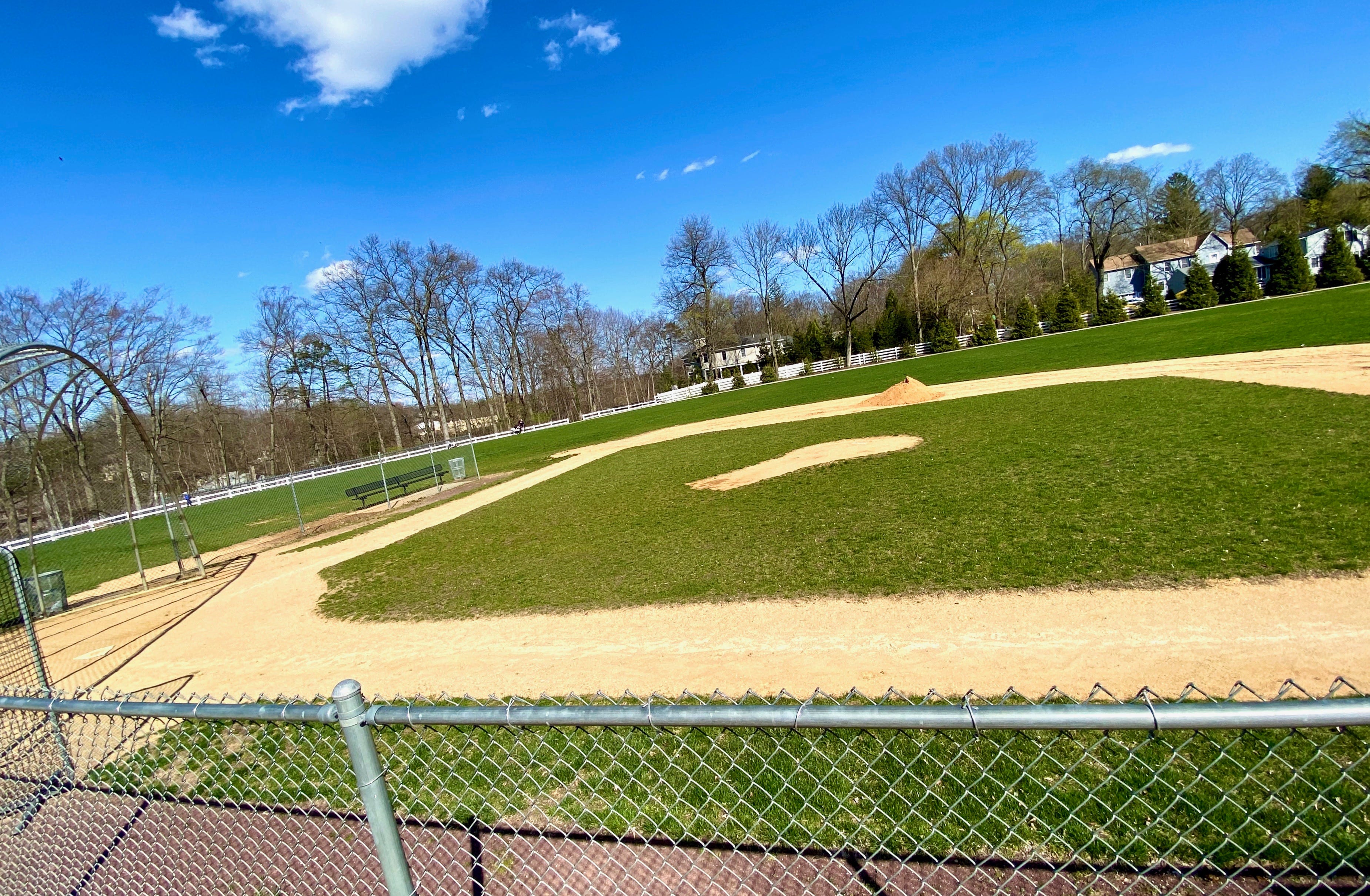 The empty baseball fields of Ridgewood, New Jersey, during the pandemic