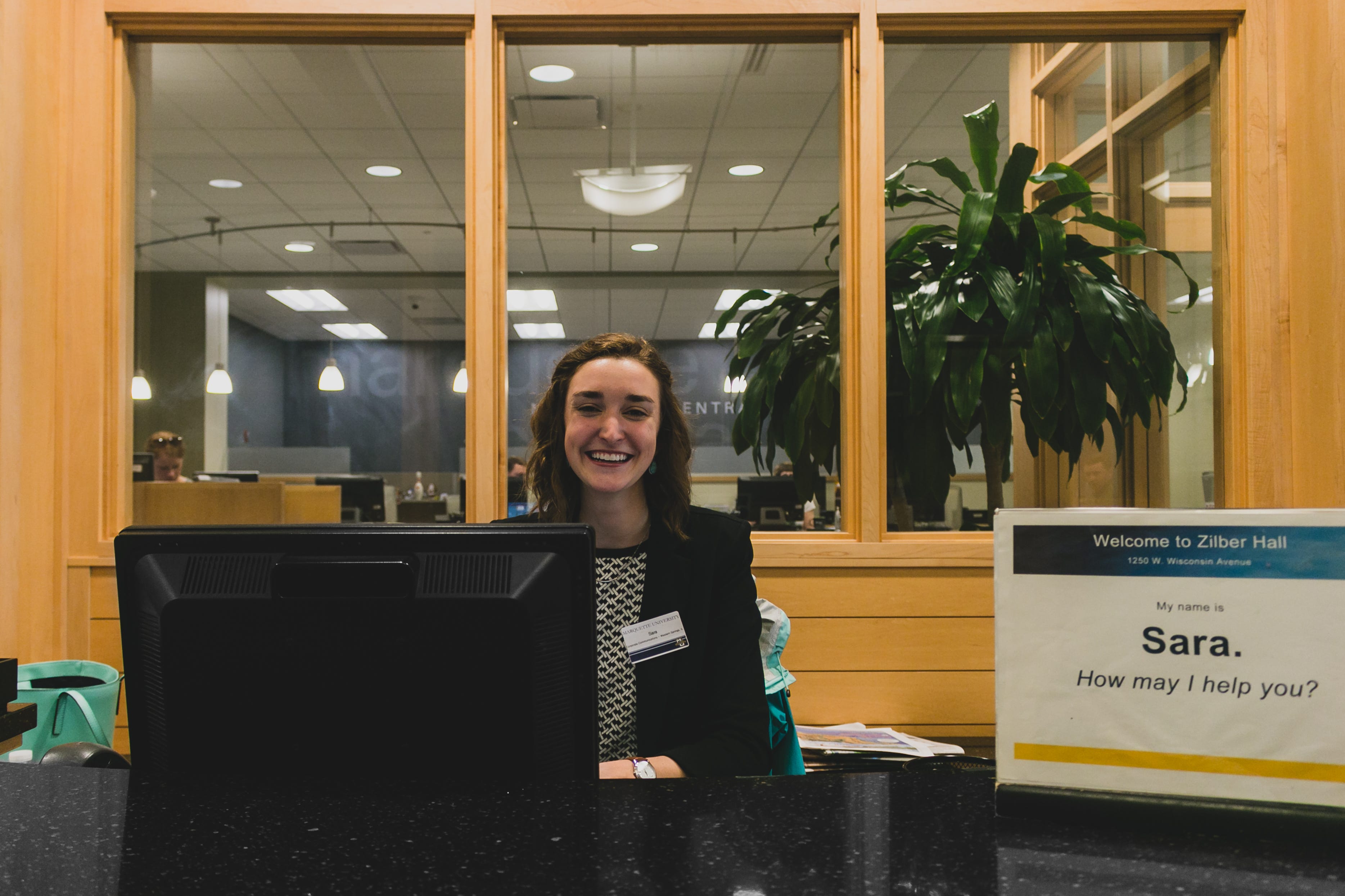 Behind The Info Desk We Are Marquette