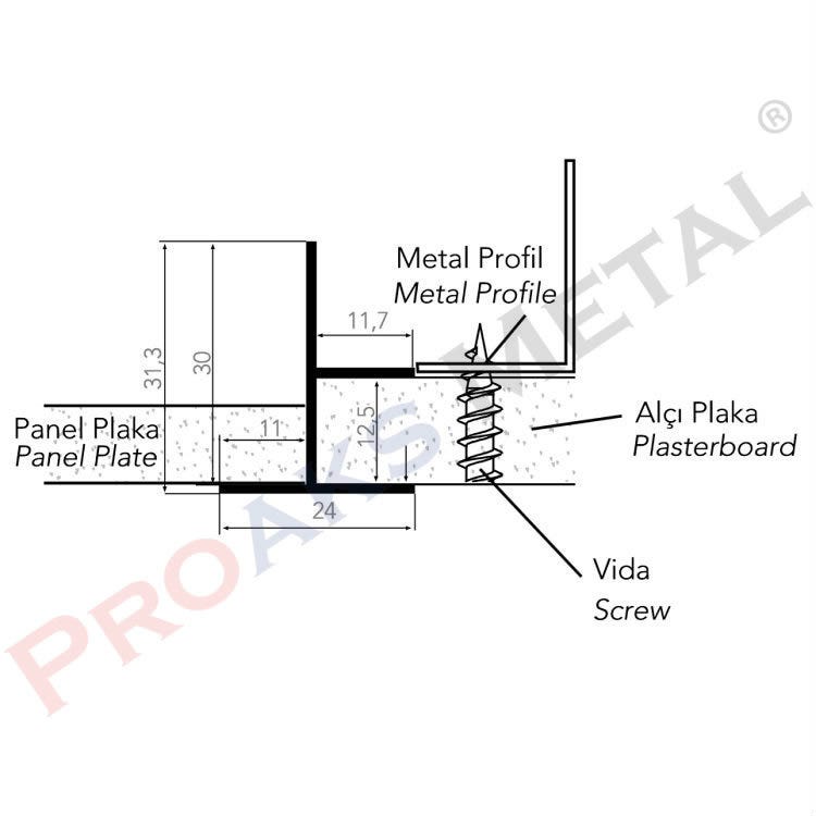 Drywall Profile Detail Fuga Suspended Ceiling Profiles