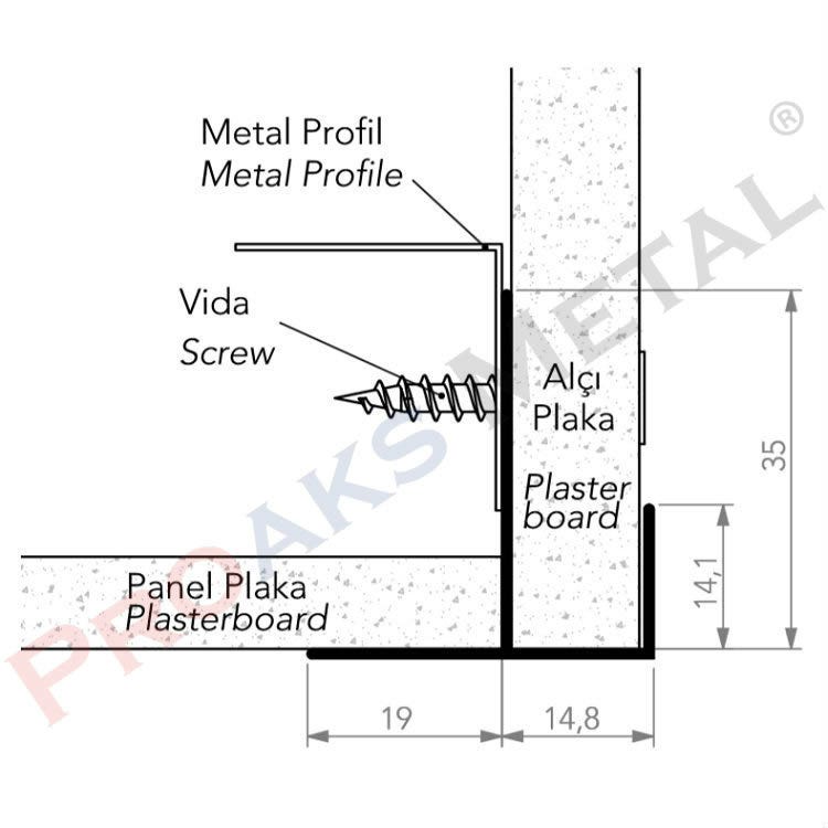 Drywall Profile Detail Fuga Suspended Ceiling Profiles