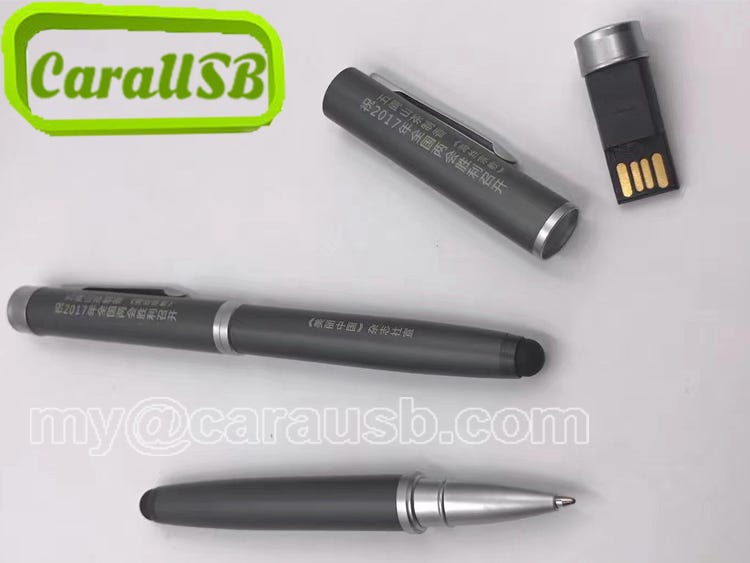 Black pen type usb flash disk touch function and laser engraved logo