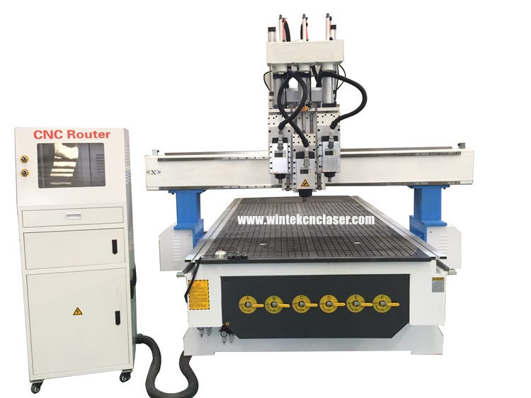 Three Spindles Automatic 3d Wood Carving Cnc Router For Kitchen