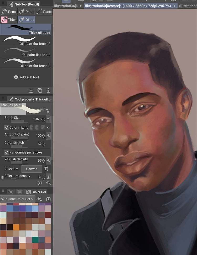 How I use my Clip Studio Paint on Galaxy Tab S7 Workspace, brushes