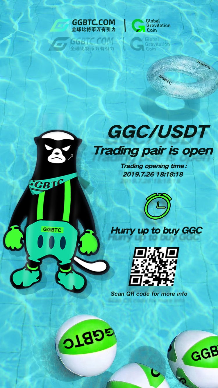 Announcement on opening the trading of GGC by Global Gravitation Medium