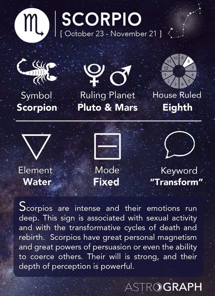 Scorpio Season. Today marks the start of Scorpio… by CoryWitAStory