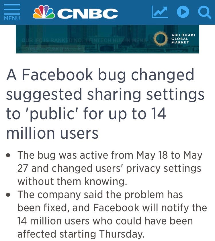 Facebook 又爆鑊 我唔用public就係唔想比三唔識七既人知 你而家幫我變晒做public 咁係咪 By C Y S Medium
