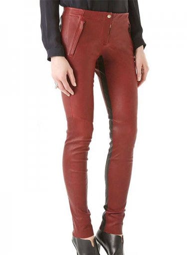 dark red leather pants