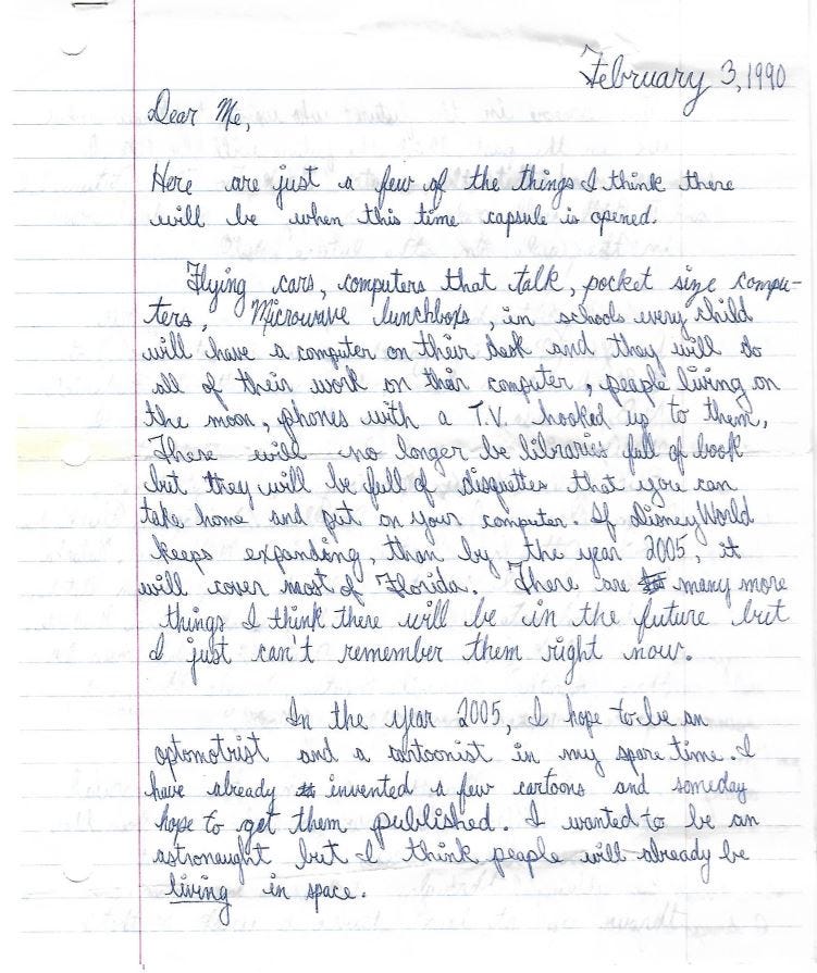 Time Capsule Letter Jill Mersereau Medium
