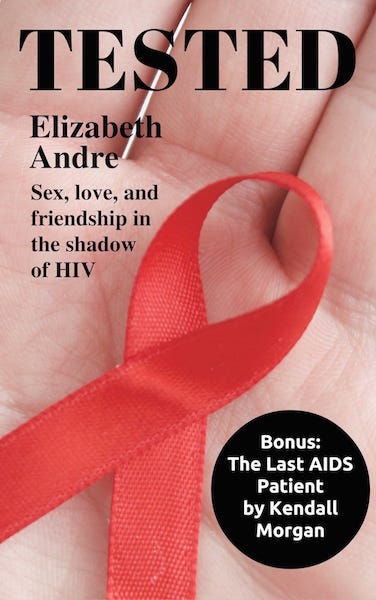 Book cover, red ribbon in the palm of a hand. Title: Tested.