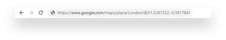 Getting the coordinates from the address bar