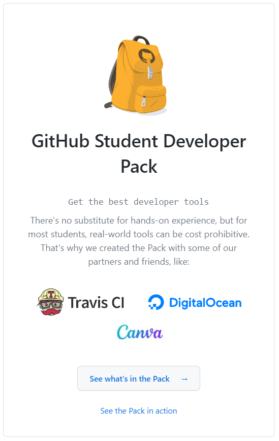 Benefits of Github Student Developer Pack