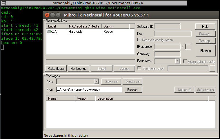 Mikrotik netinstall