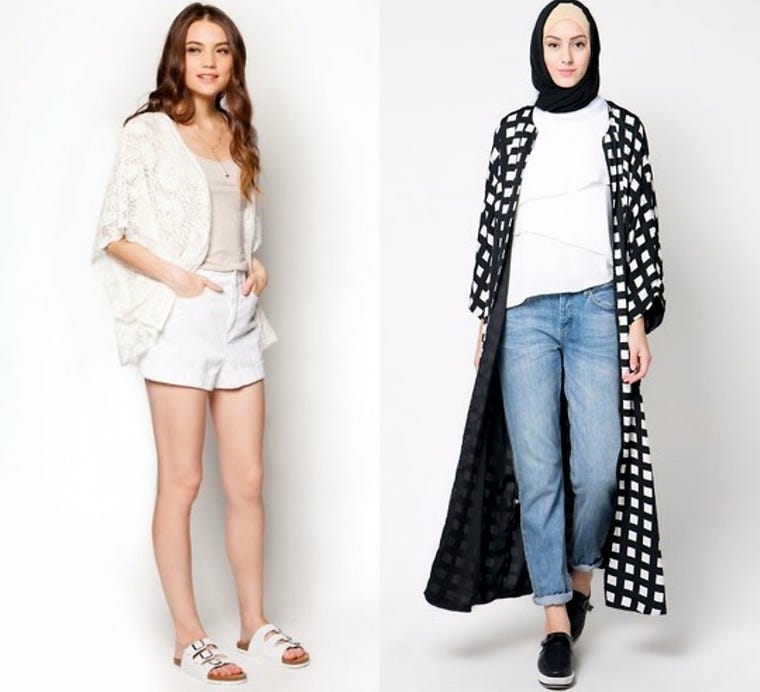  Model  Gamis Dengan Outer Hijab Converse