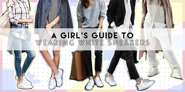 girls wearing white sneakers