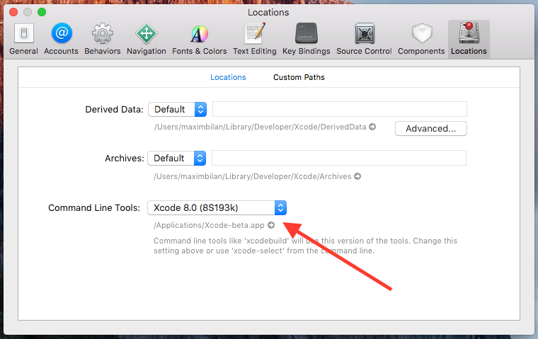 Xcode select