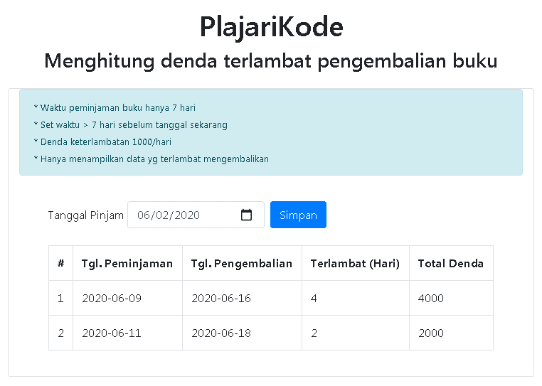 Menghitung Denda Perpustakaan Dengan Php By Plajarikode Medium