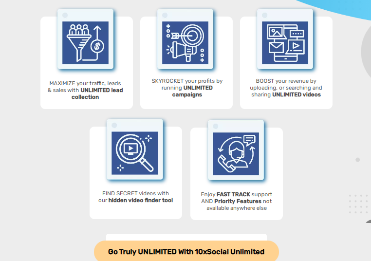 10xSocial PRO Unlimited OTO Review by Neil Napier — Best Upsell #1 of 10xSocial App That Upgraded Features to Run UNLIMITED Campaigns, Collect & Engage UNLIMITED Leads, Send UNLIMITED Videos For UNLIMITED Leads, Sales & Profits. 2 Image for post