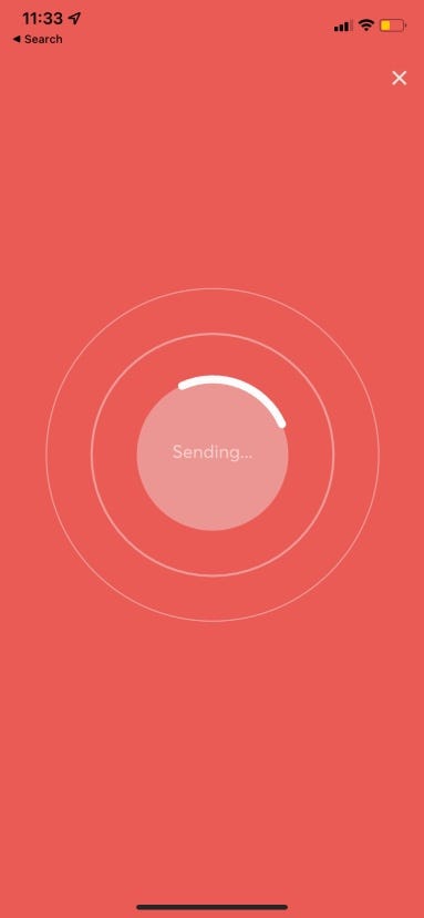 sending transaction screen