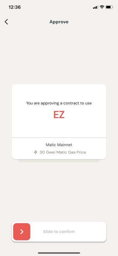 slide the bottom button to approve