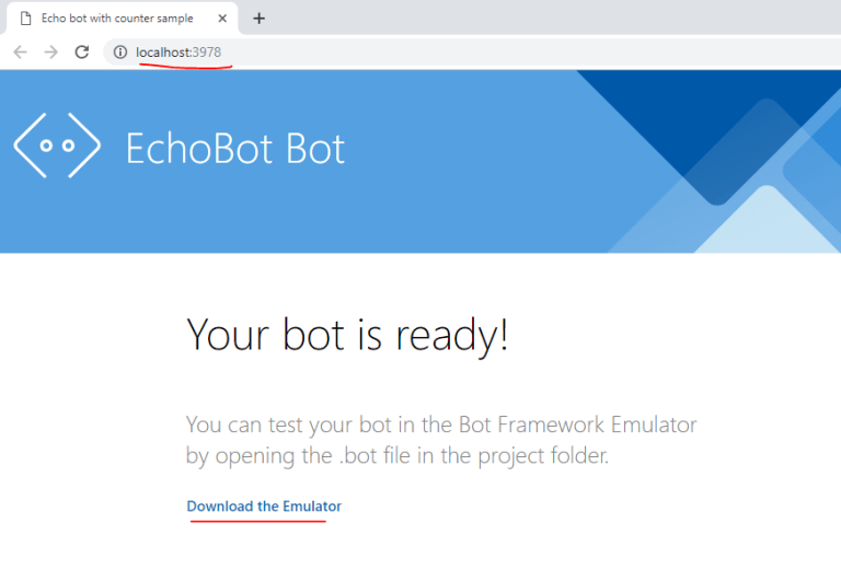 Developing Echo Bot using Microsoft Bot Framework V4 6