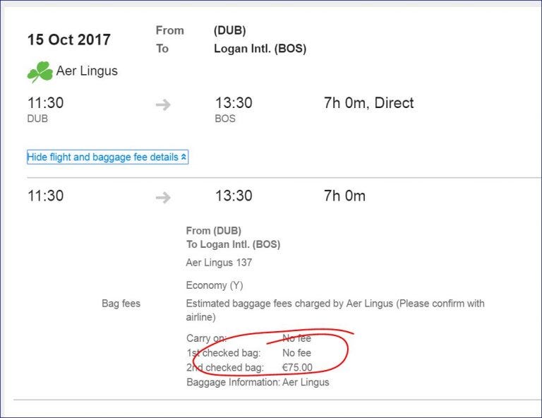 Aer Lingus Check In Baggage Price Cheap Online