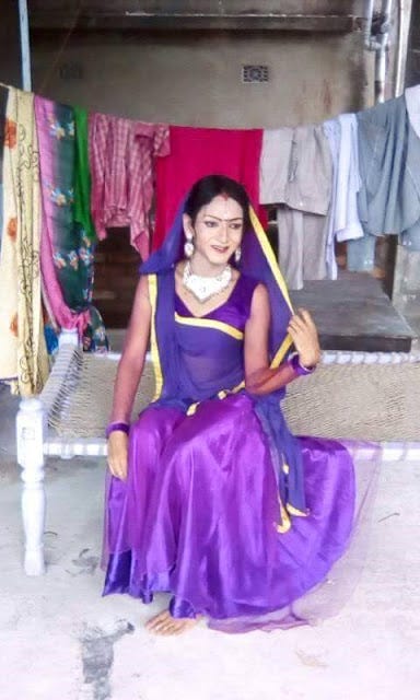 Elegant Indian Crossdresser Lycorcatsuit Medium