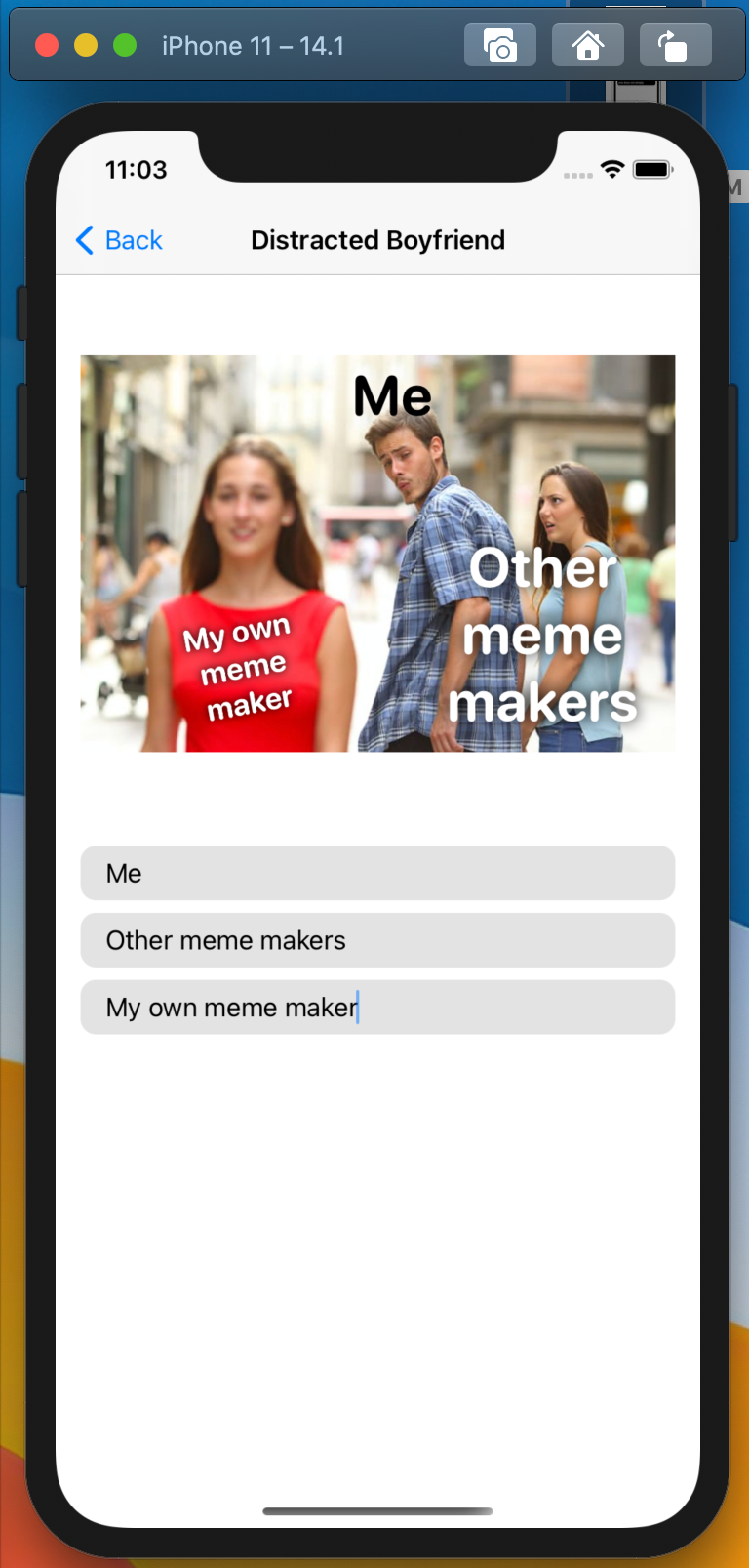 photo Next You'll Say Meme Template swiftui meme creator using swiftui