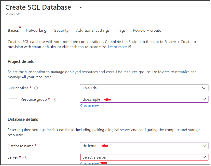 Create SQL Database