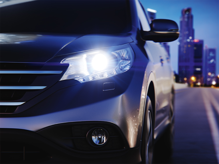 blue headlights
