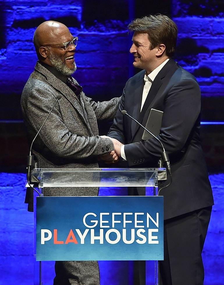 Samuel L. Jackson and Nathan Fillion. Photo by Jordan Strauss.