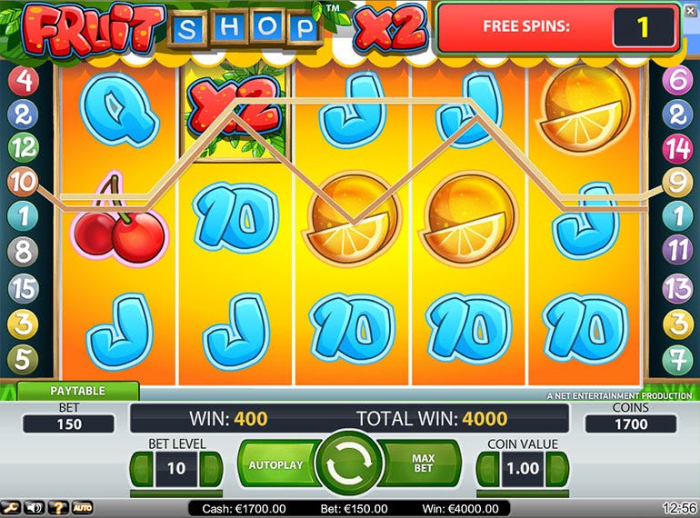 Free spins fruit shop ideas