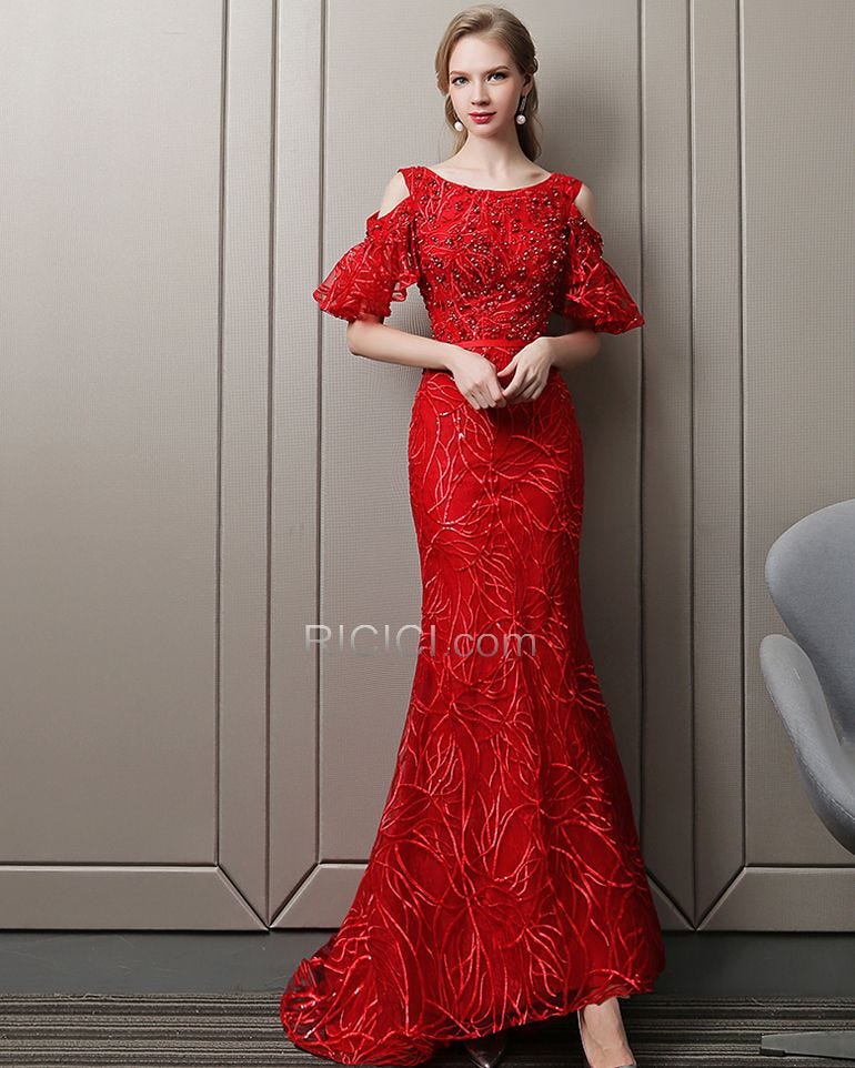 single shoulder gown