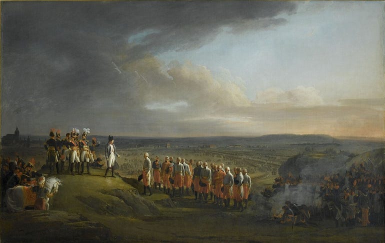 拿破侖在烏爾姆戰場俘虜了不幸的卡爾·馬克·馮·萊貝裡希以及麾下的奧地利軍隊
