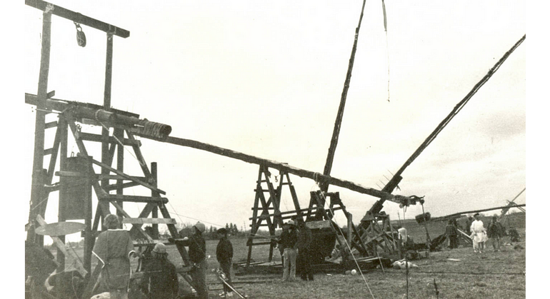  The 1972 Roman Catapult Contest hosted at the Culver Academies. (Culver Digital Vault)
