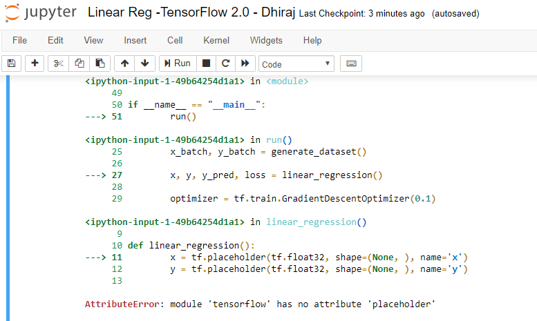 Linear Regression using TensorFlow 2.0