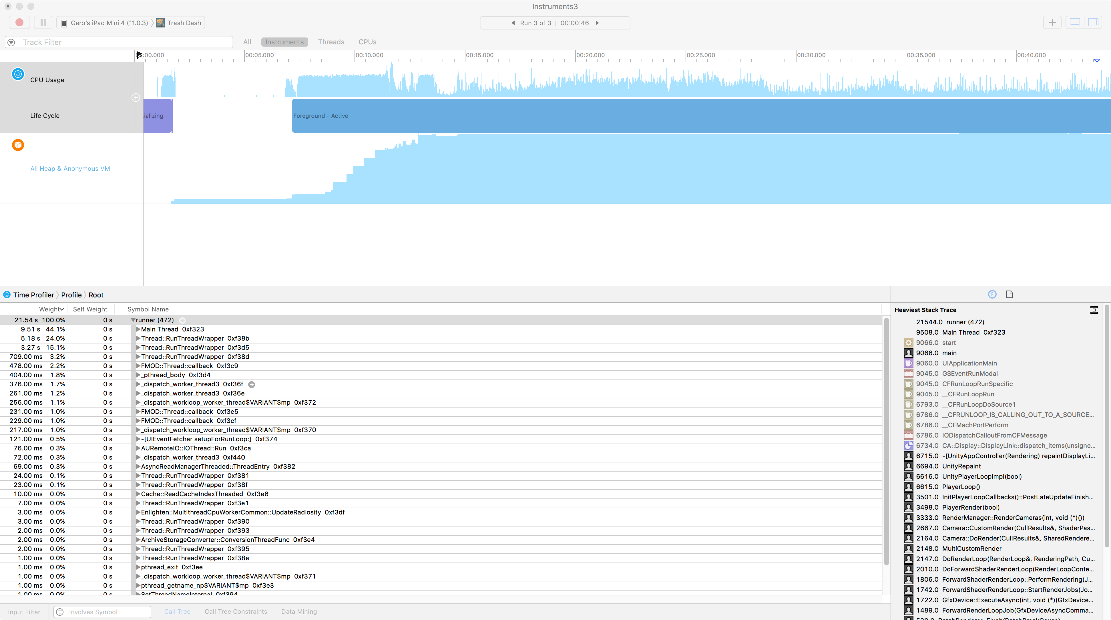 Points of Interest — Profiling Unity with Xcode Instruments by Gero