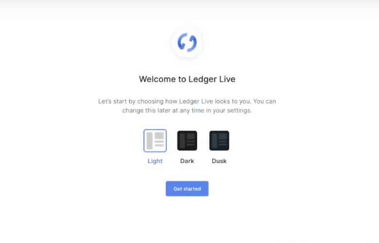 Ledger Live startscherm