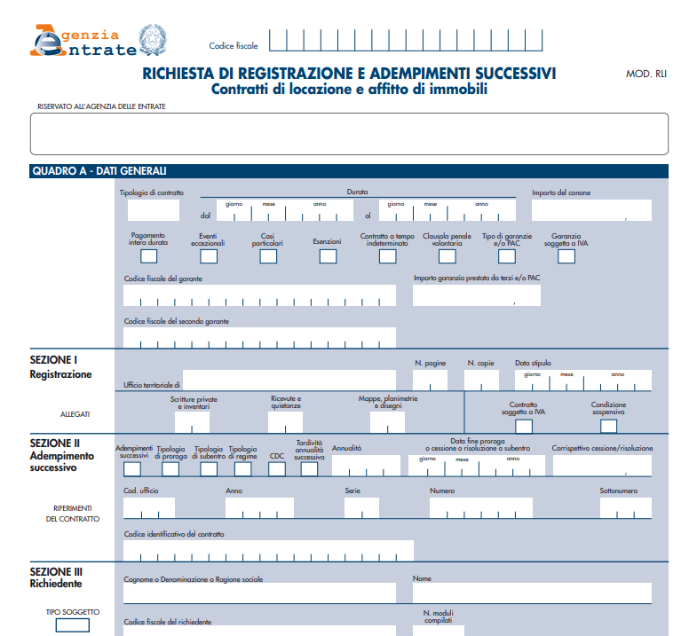 Il Modello RLI per i contratti di locazione di immobili: Istruzioni per la  richiesta di registrazione e adempimenti successivi | by AG Servizi | Medium