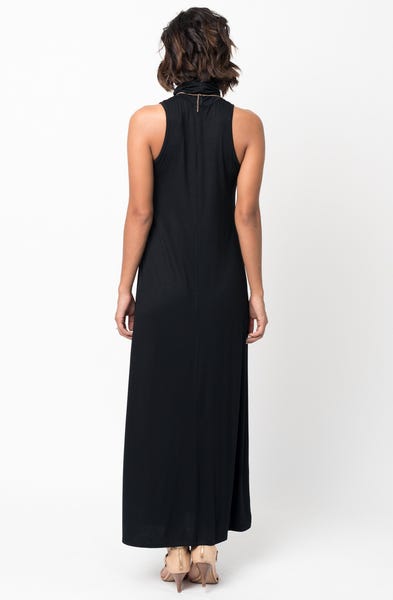 mock turtleneck maxi dress