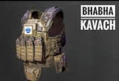 BHABHA KAVACH  Lightest level III PLUS BULLET PROOF JACKET DEVELOPED BY INDIA BARC TO PROTECT CISF.