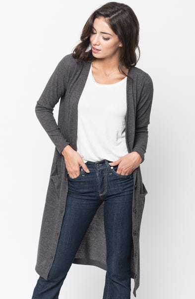 charcoal maxi cardigan