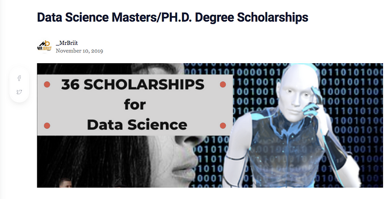 phd in data science scholarships