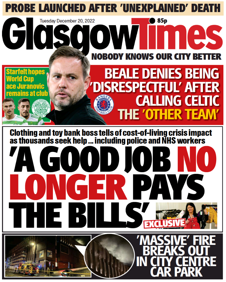Glasgow Times reveals shocking rise in working poverty in city by