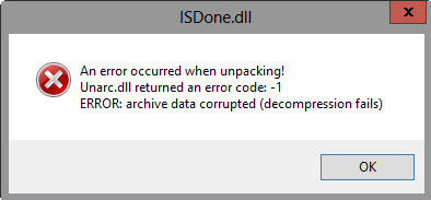 how to fix isdone dll error while installing the game