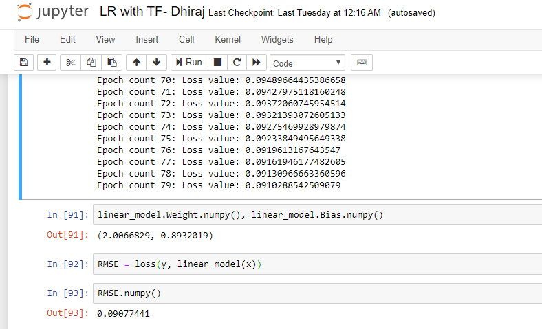 Linear Regression using TensorFlow 2.0