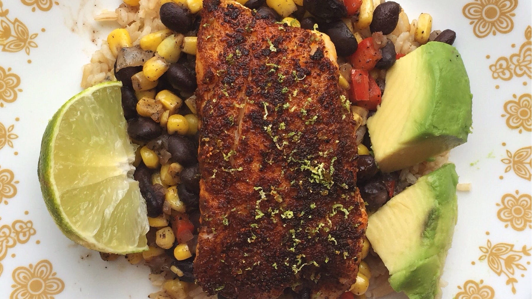 Recipe 23 Blackened Tilapia Bowls by Sarah Charles Cooking With