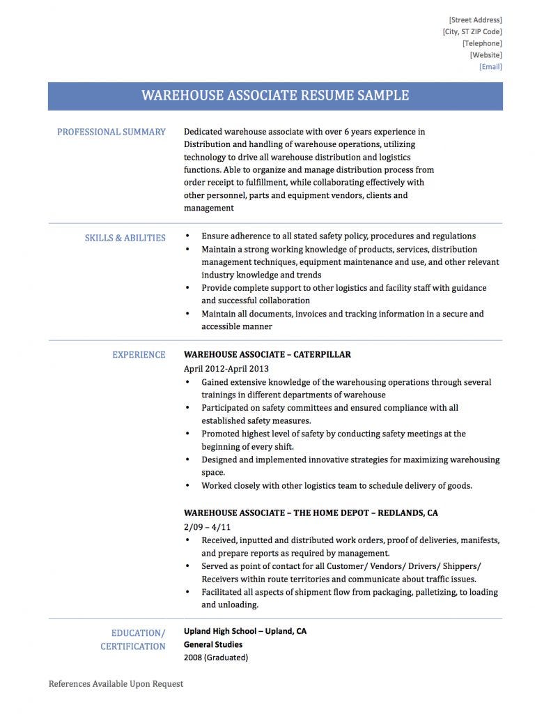 Warehouse Associate Resume Samples Templates & Tips | by ...