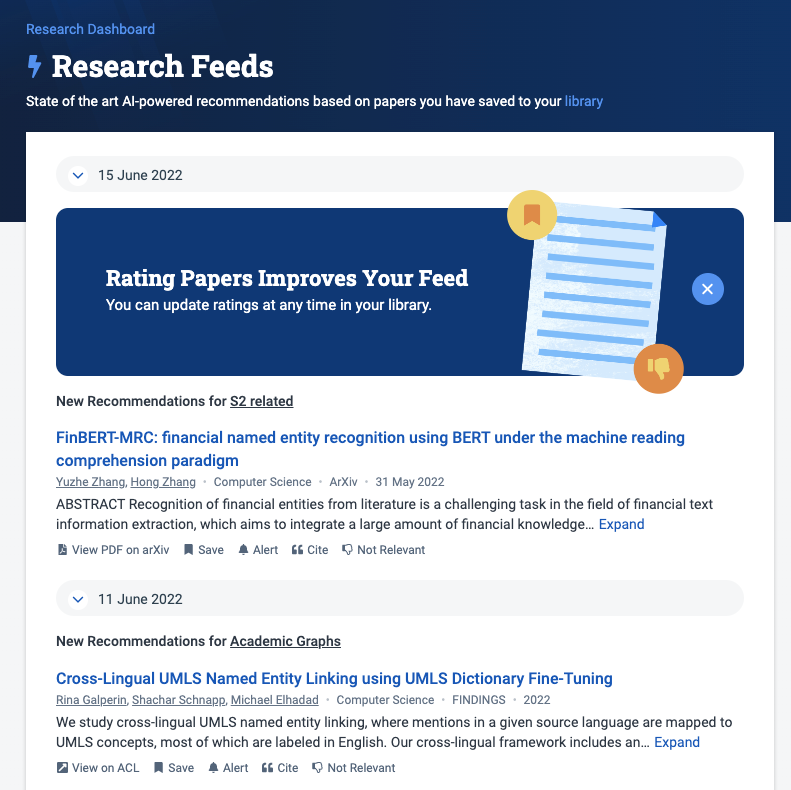 Semantic Scholar Releases New Recommendations Api Ai2 Blog
