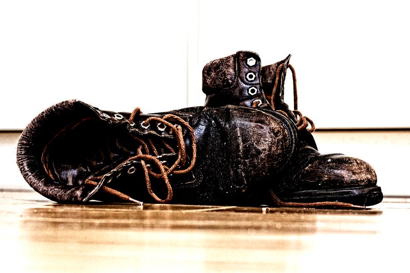 Fraying Bootstraps. “Pull yourself up by your bootstraps”… by Traci