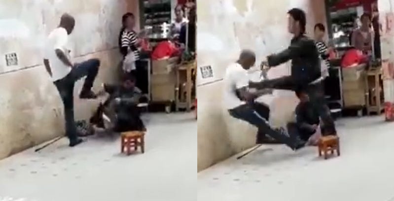 African Man Bullying Beggar In Guangzhou Gets The Crap Kicked Out Of Him By Vigilante By Shanghaiist Com Shanghaiist Medium